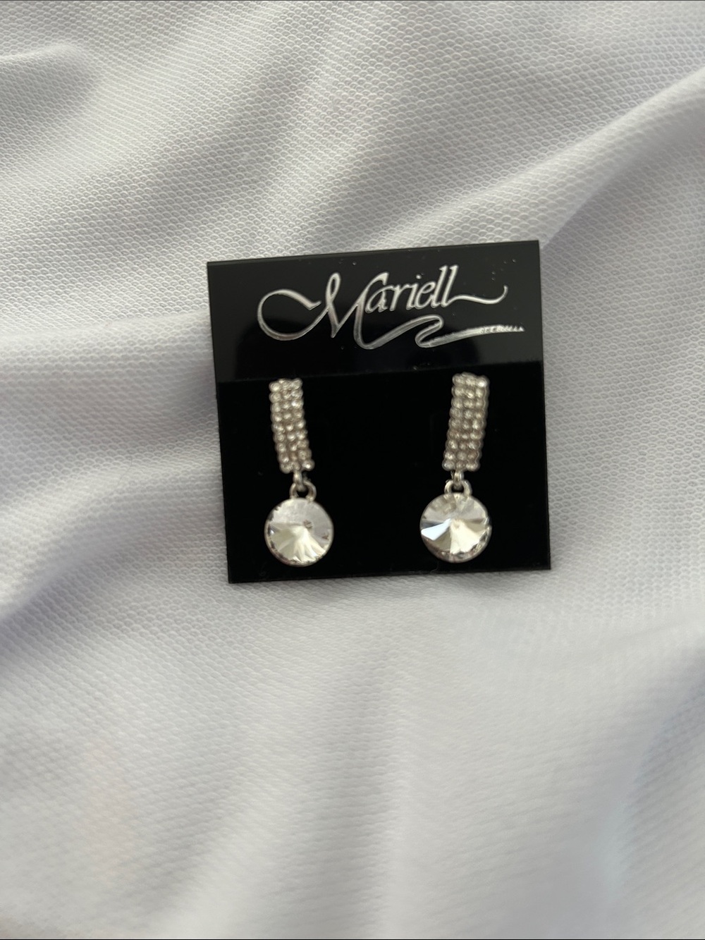 Silver Crystal Drop Earrings